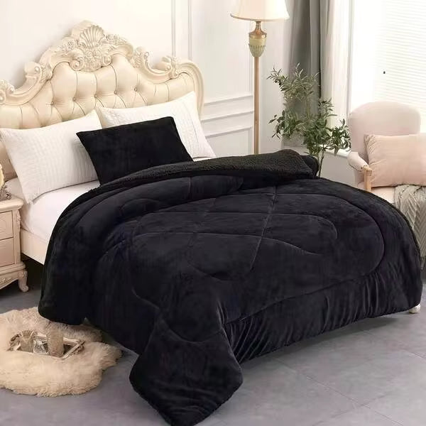JML Micromink Sherpa Comforter Set - Comforter, Soft Bedding Comforter Sets For All Seasons, Winter Comforter Set, Comforter Pillow Sham Christmas Gift